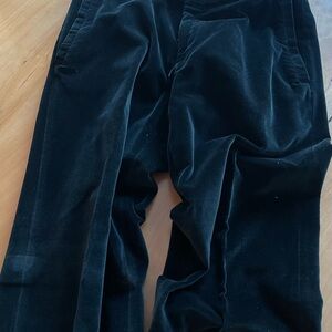 Men's Elegant Black Velour Trousers